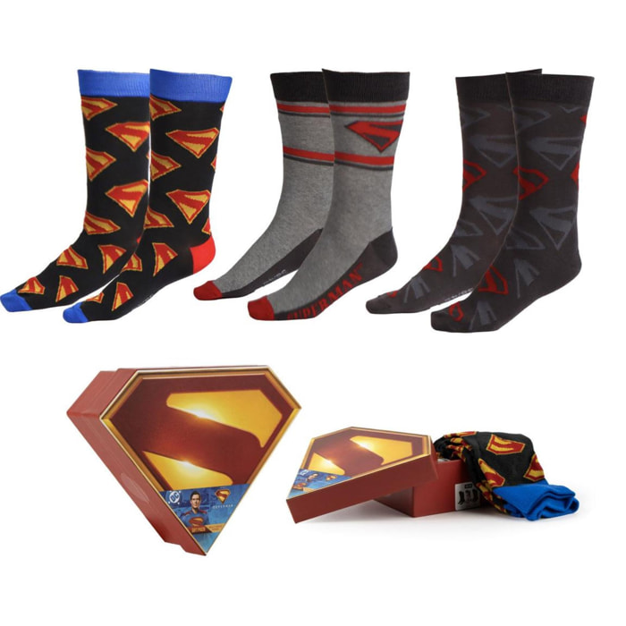 Set 3 Calcetines Superman - Multicolor - Talla 38-45