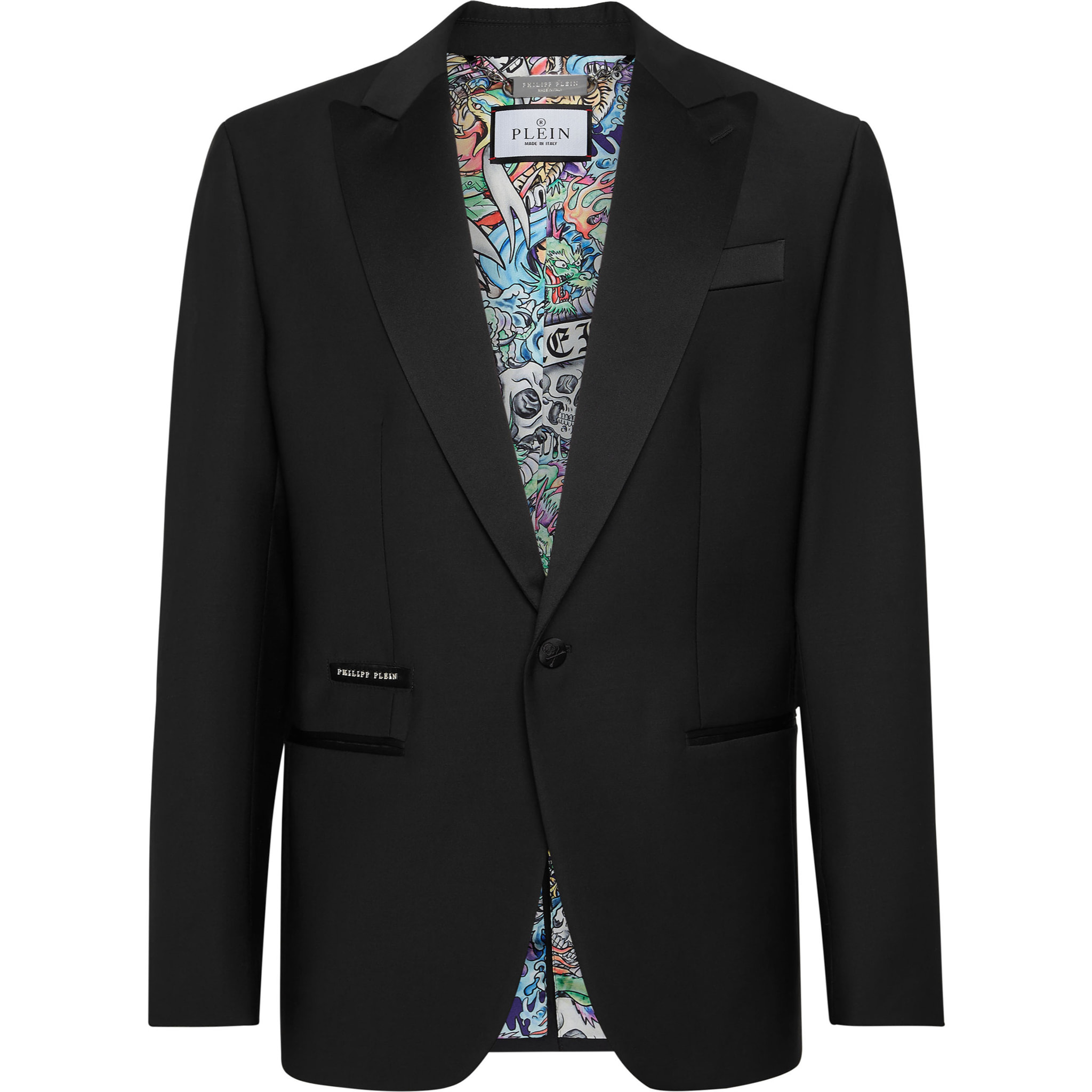 PHILIPP PLEIN One-Button Blazer Slim Fit TATTOO