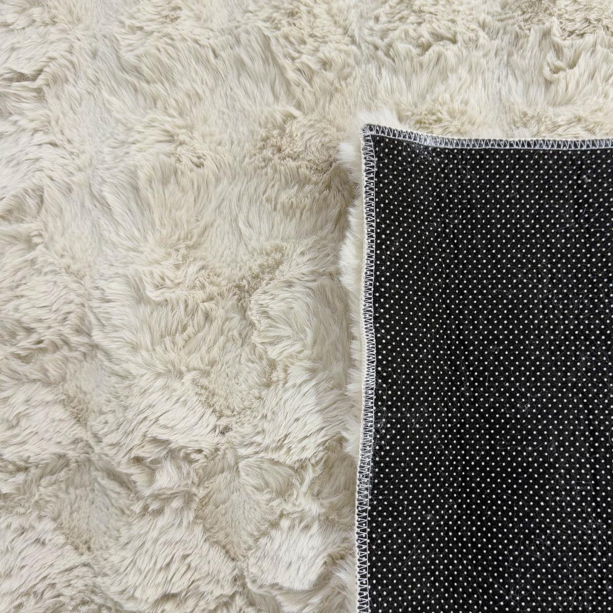 Tapis shaggy, faux uni sobre, poil long shaggy moelleux