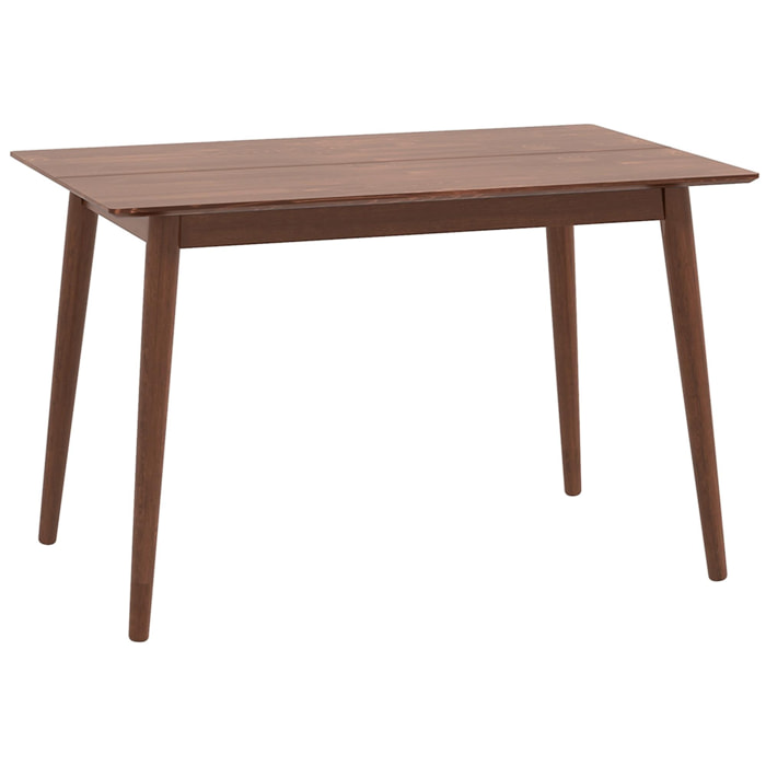 Table à manger design néo-rétro - 4 personnes - dim. 120L x 75l x 76H cm - bois coloris noyer