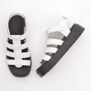 SANDALO FLATFORM RAGNO CHOCOLA' BIANCO