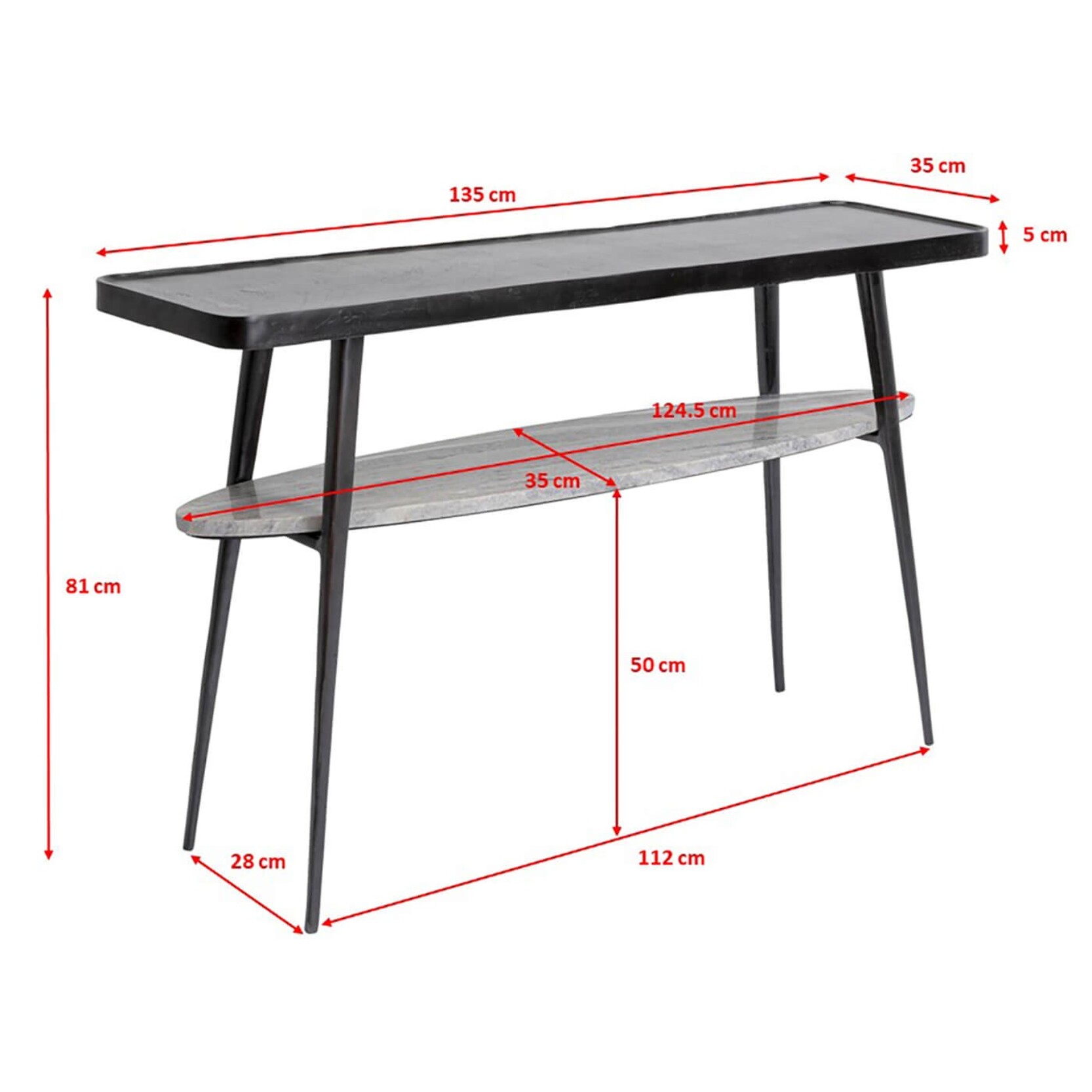 Console Montagna 135x35cm Kare Design