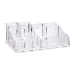 Organizador diseñado para comética con 14 huecos.