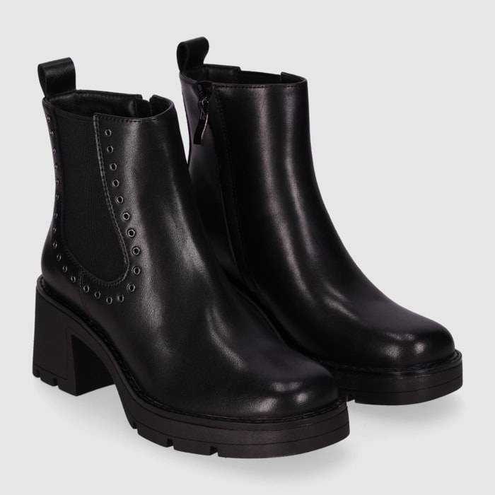 Botines de Piel - Negro - Tacón: 5 cm