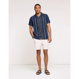 Camisa Manga Corta Azul Marino - Linito