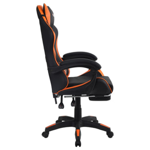 Sedia gamer reclinabile con poggiapiedi arancione