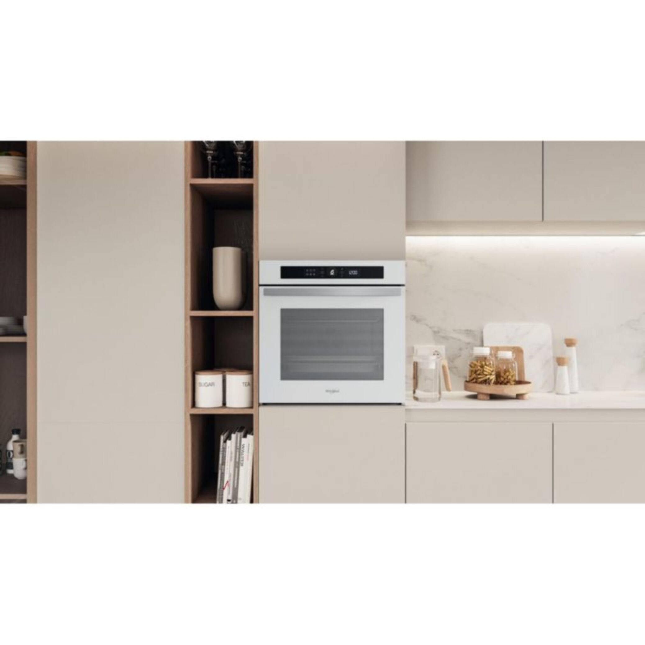 Four encastrable WHIRLPOOL WOI4S8PM1SWAF - Pyrolyse, 6ème Sens, Air Fry, Cuisson Multi-niveaux Cook4, Blanc