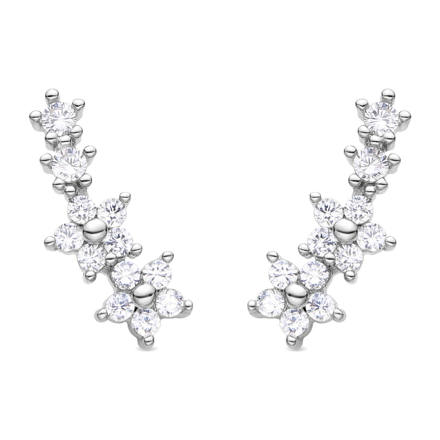 Pendientes de Circonita Brillante acabados en rodio