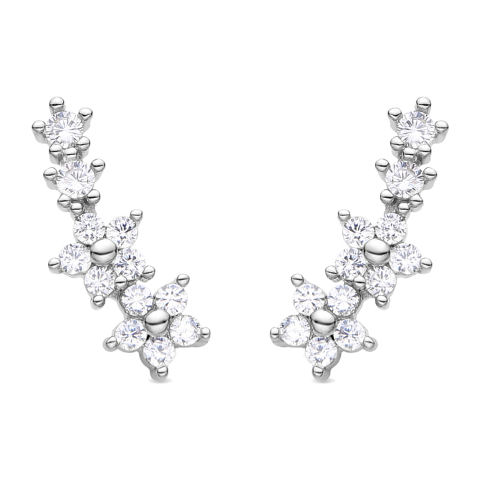 Pendientes de Circonita Brillante acabados en rodio