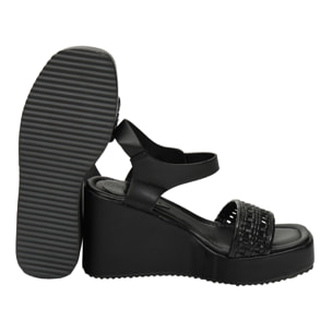 Sandali zeppa - tacco 9,50 cm - plateaux 3,0 cm