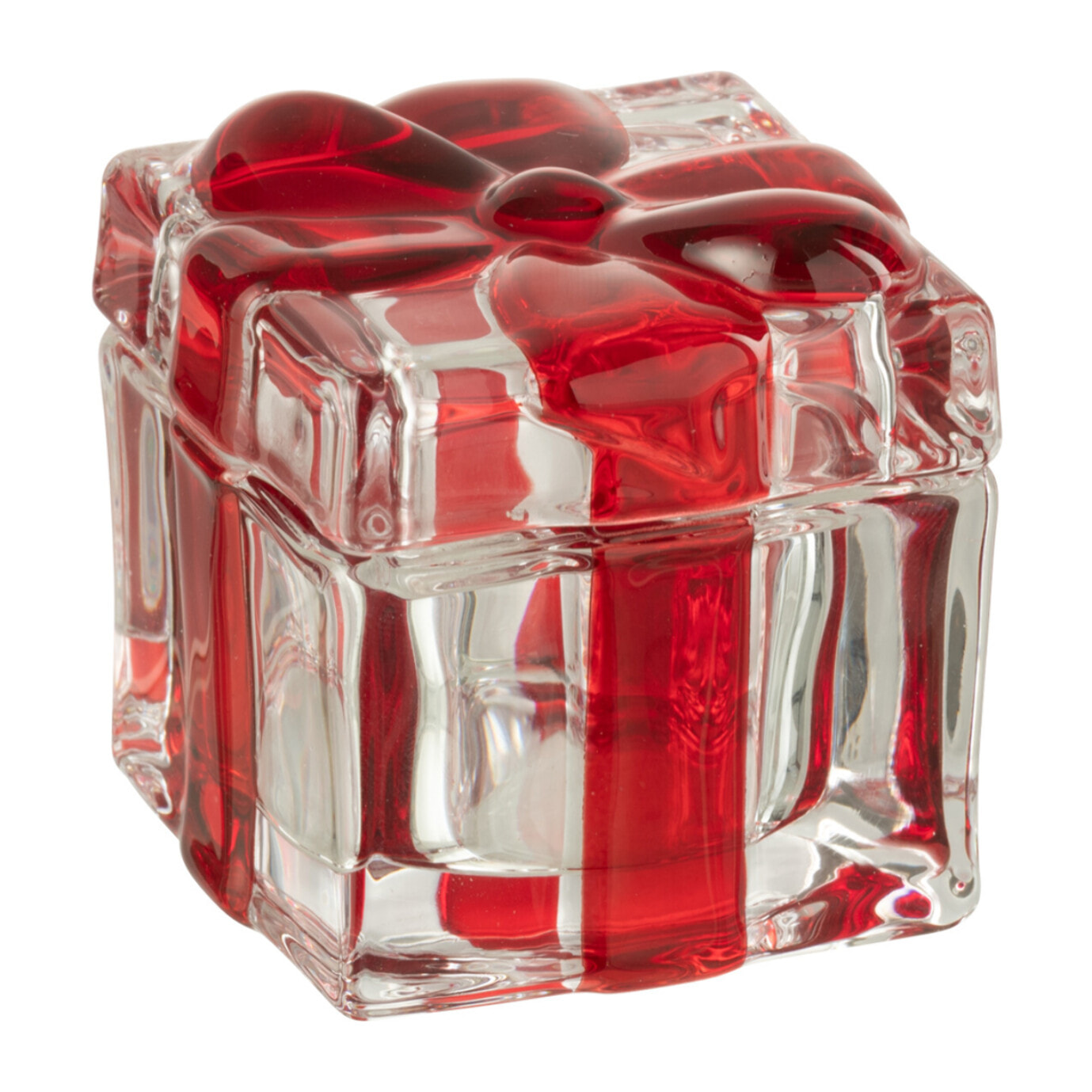 J-Line pot de conservation/photophore Cadeau- verre - rouge - medium