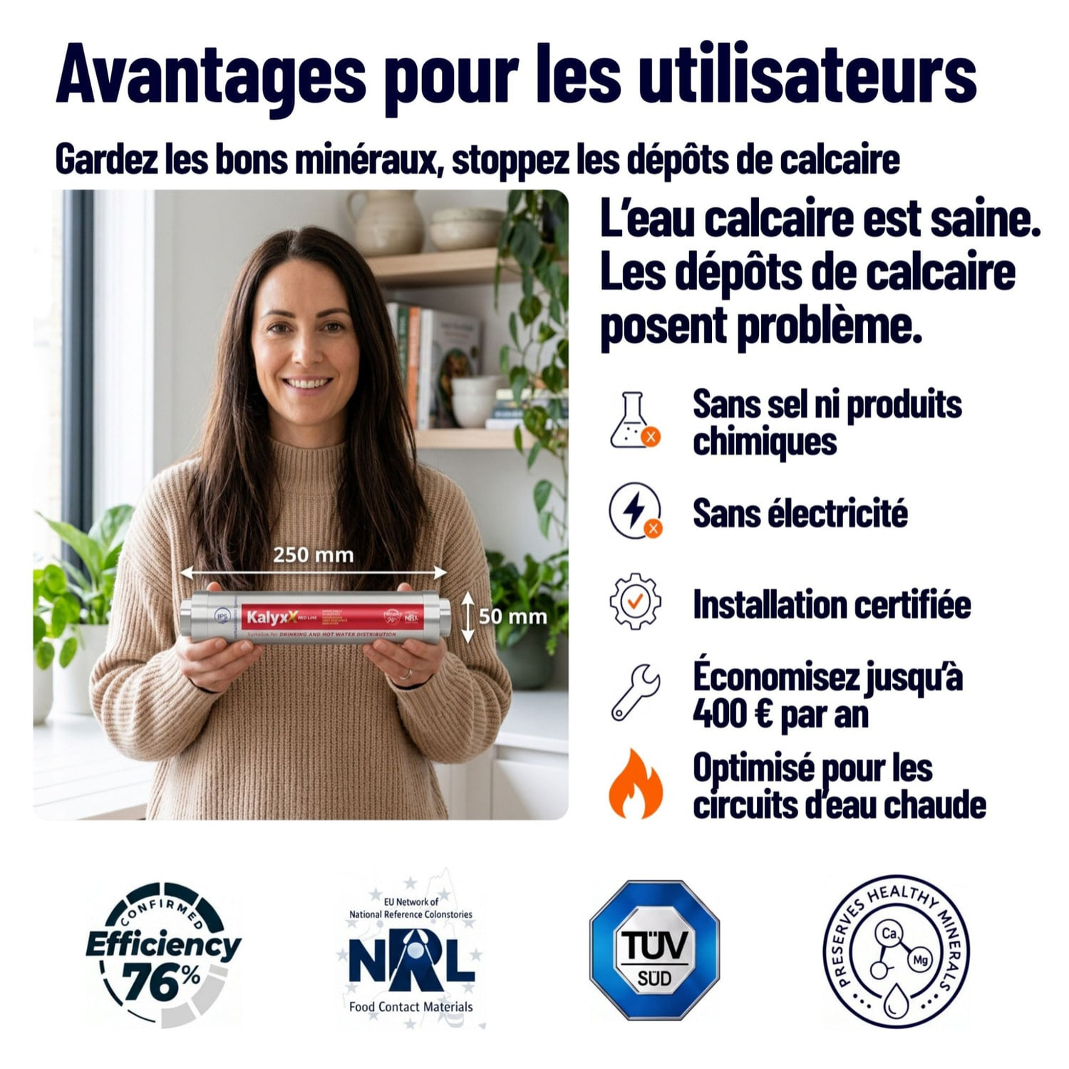 Alternative adoucisseur d'eau KalyxX Red Line 1"+3/4"+1/2" (IPSKXFRRBG11234)