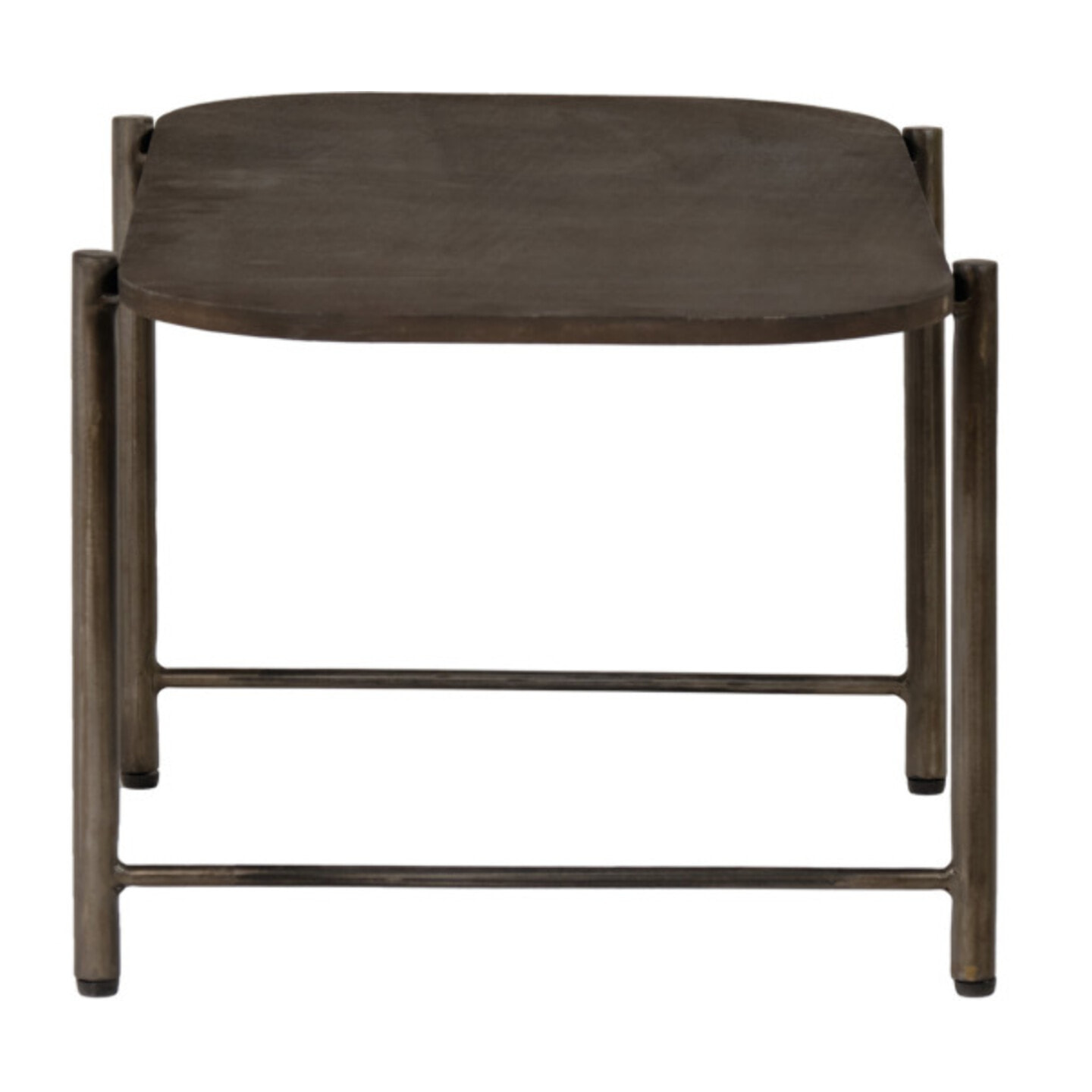 Table basse rectangulaire 90x50 cm décor métal et pieds métal - CLYDE