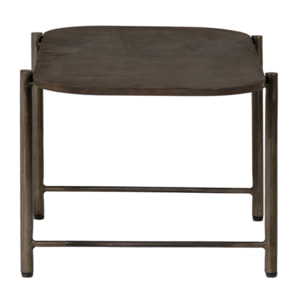 Table basse rectangulaire 90x50 cm décor métal et pieds métal - CLYDE