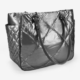 Bolso shopper plomo acolchado