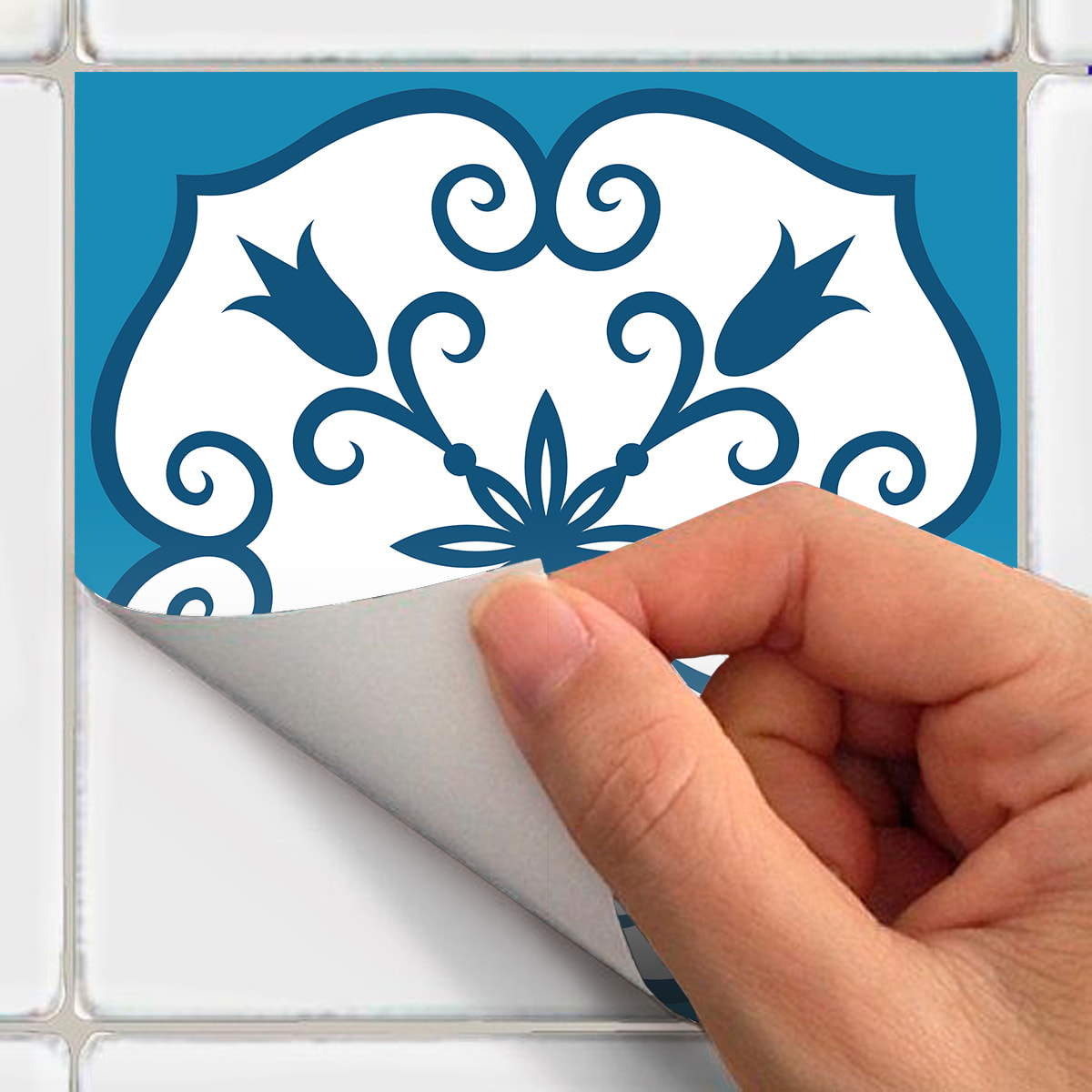 Stickers muraux - Sticker Mural Carrelage adhésif Cuisine Salle de Bain - 30 STICKERS CARREAUX DE CIMENT AZULEJOS CARLINTA