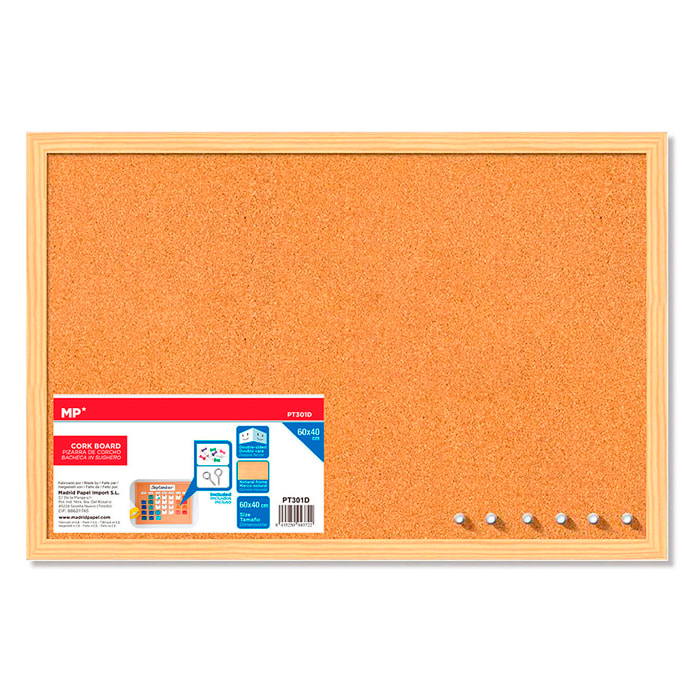 PIZARRA CORCHO DOBLE CARA 40 x 60 cm