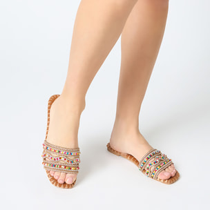 Sandali bassi donna cognac
