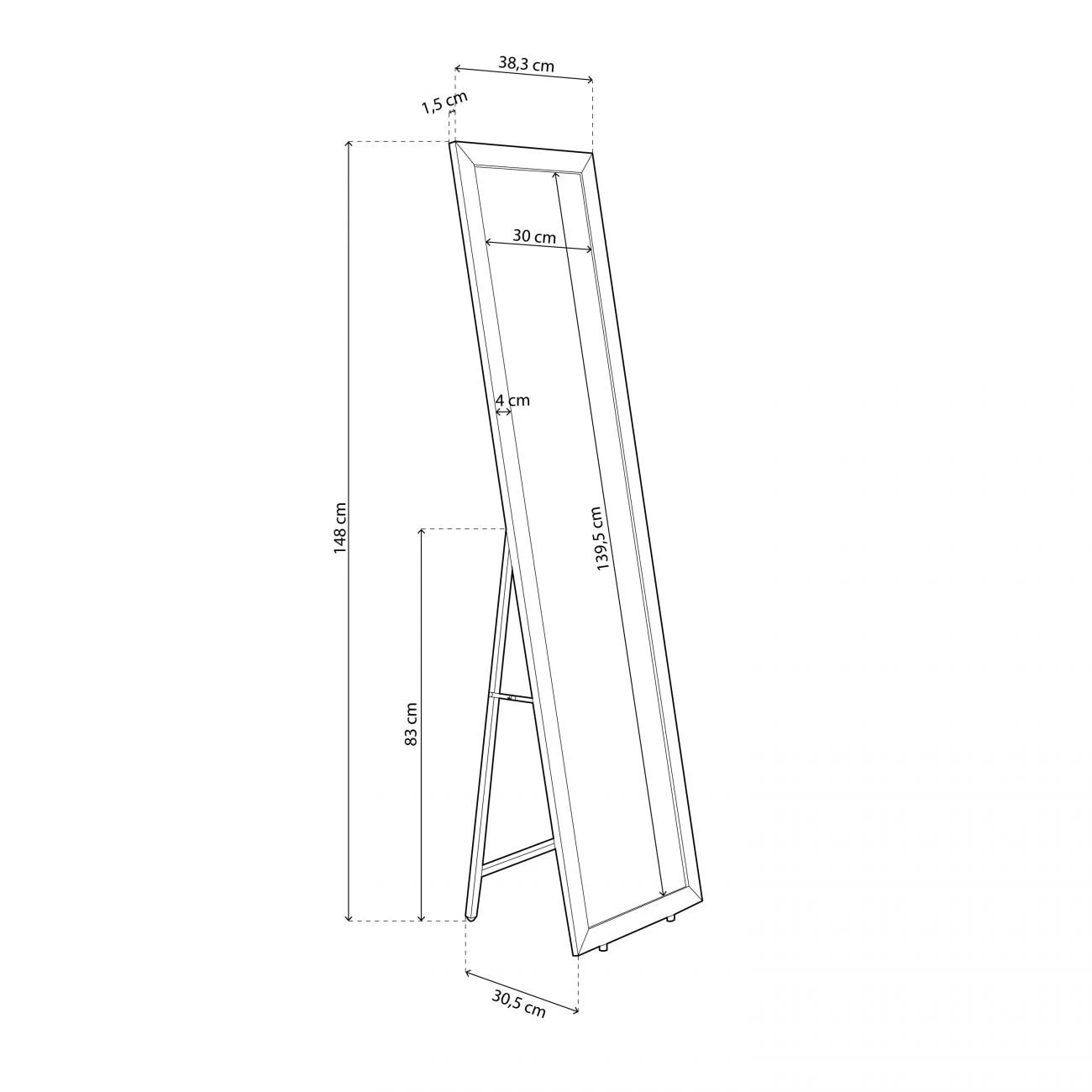 Espejo Cardiff Negro