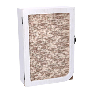 Portachiavi cancelletto in legno con 3 ganci bianco rettangolare cm20x9,5x29