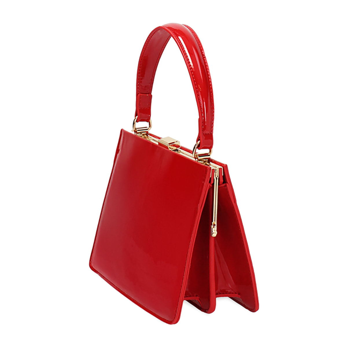 Mini bag donna rossa in vernice