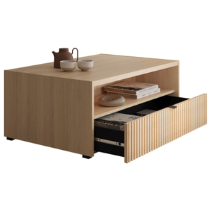 Judy - table basse 100 cm - effet bois - 1 tiroir et 1 niche - Bois