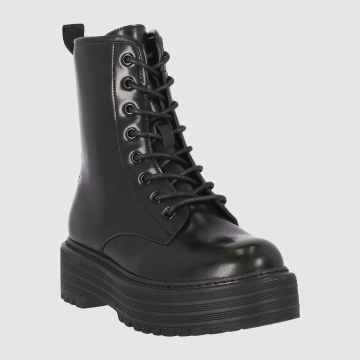 Botines - Verde - Tacón: Bajo