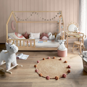 Lit cabane enfant "Bosco" - bois 90x190 cm