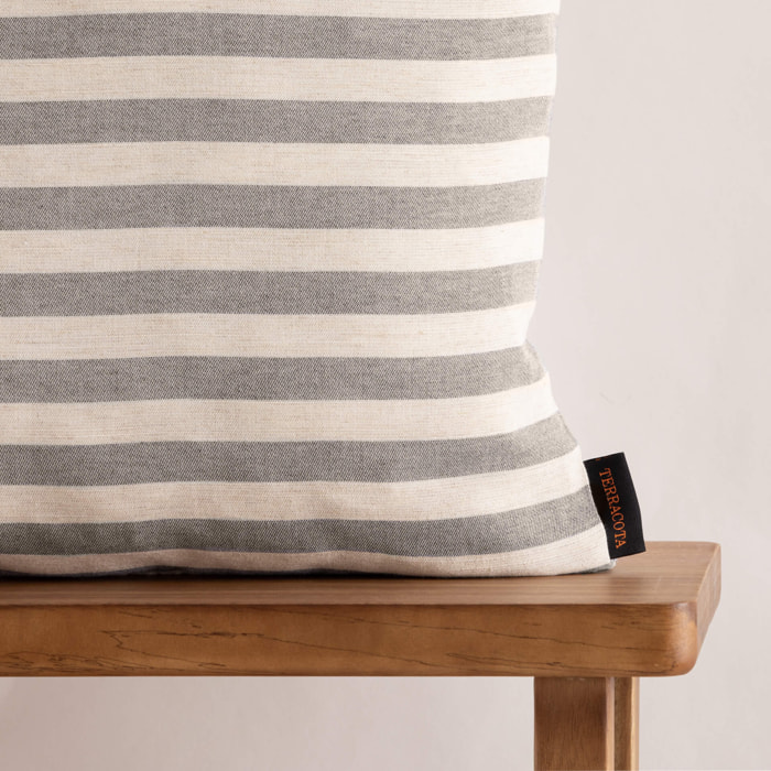 Housse de coussin jacquard 50x50 cm Jávea Grande Gris