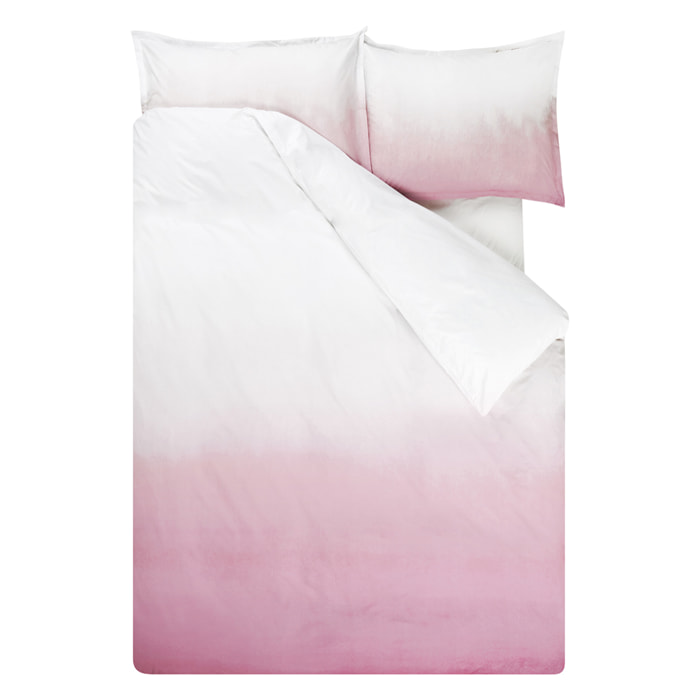 Housse de couette bicolore en percale de coton, SHOSHI, Rose Fuchsia