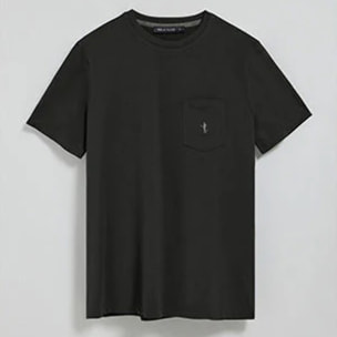 Camiseta negra de manga corta con bolsillo y bordado Rigby Best