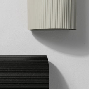 SOLE Lampada da parete rotondo grigio scanalata