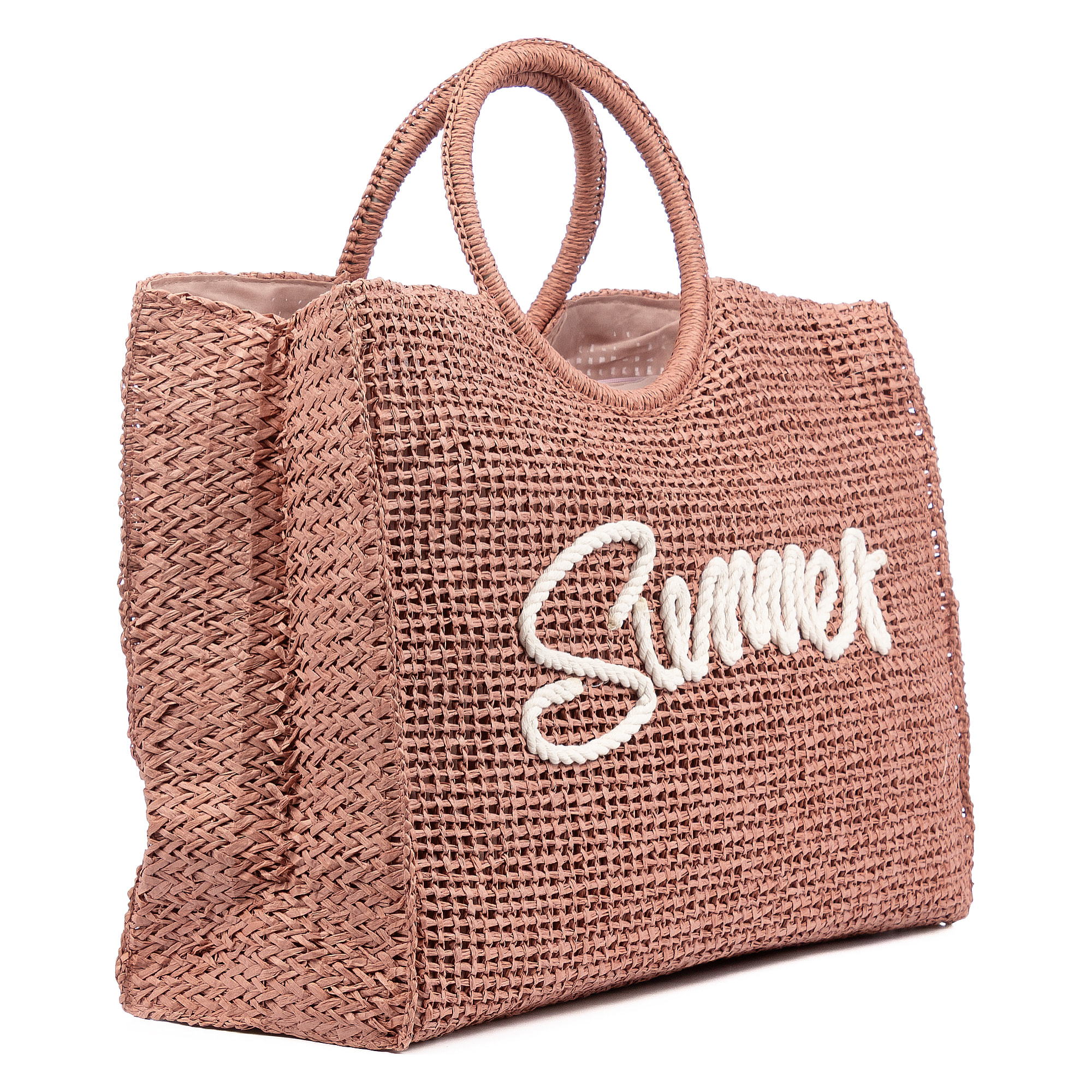 Bérgamo Bolso de mano Mujer. Fabricado en paja trenzada diseño "Summer".