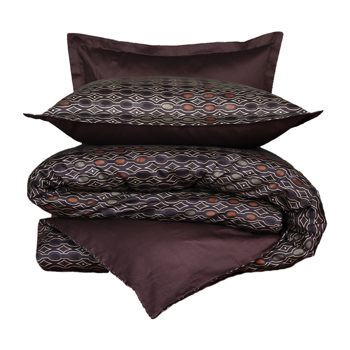 Parure housse de couette 240x220 cm satin de coton imprimé Majeur