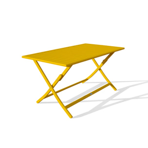 MARIUS - Table de jardin pliante en aluminium moutarde