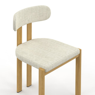 Chaises Elsa en tissu beige et pieds métal - lot de 2