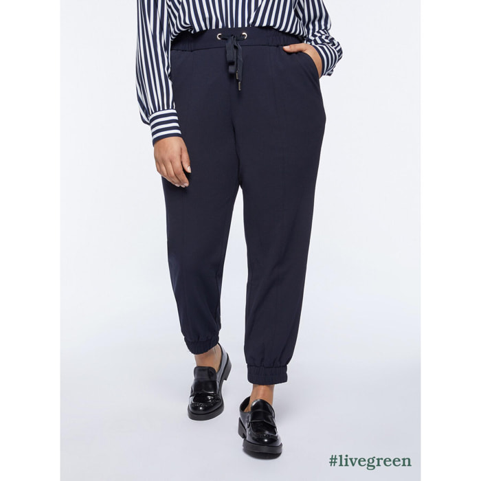 Fiorella Rubino - Pantaloni joggers in tessuto scuba crêpe - Blu