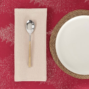 Lot de 2 Serviettes jacquard rÃ©versible ROUGE UNI 45x45 cm