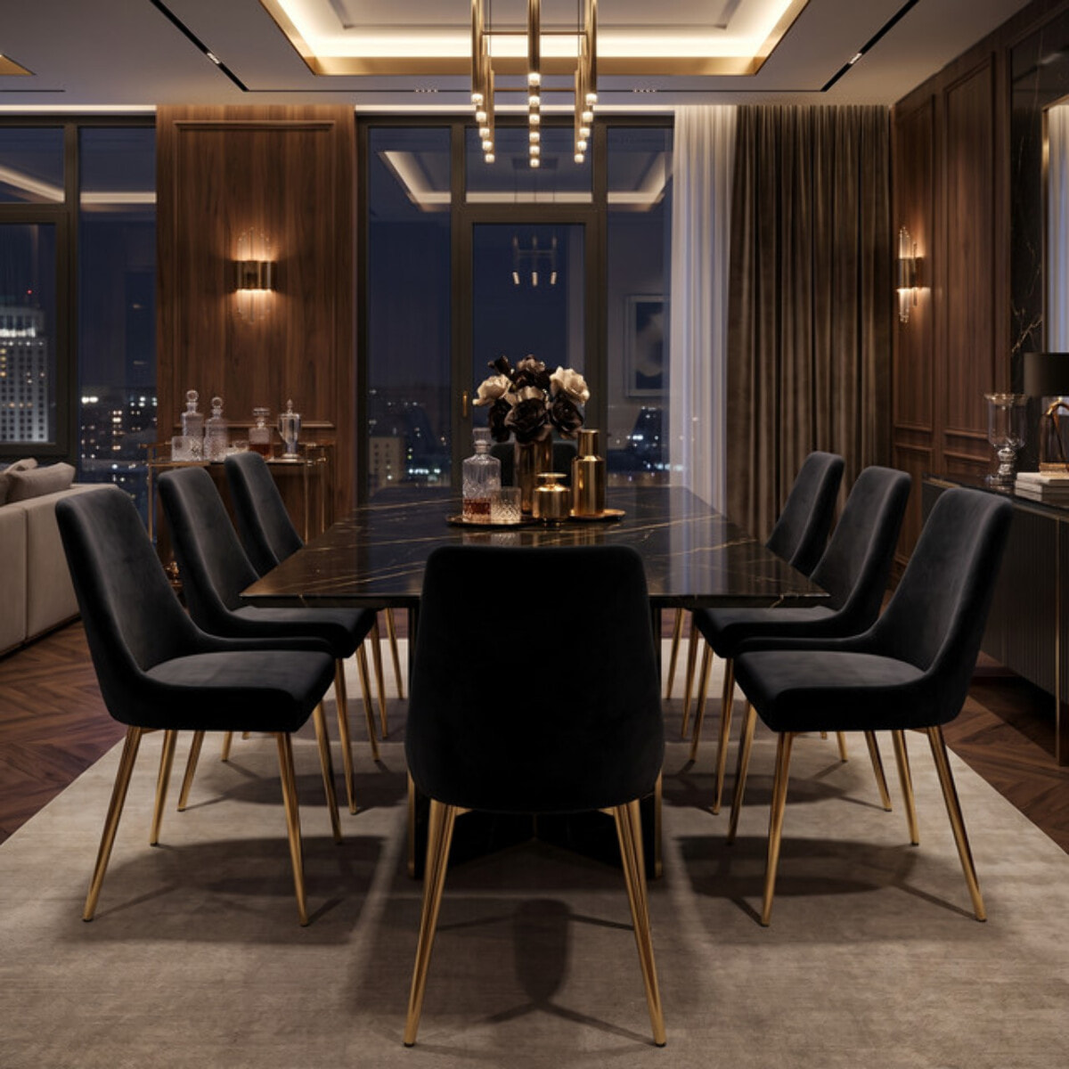 Sedia Imbottita in Effetto Velluto con Gambe Oro, Design Moderno ed Elegante per Sala da Pranzo, Cucina, Soggiorno, Studio e Ufficio