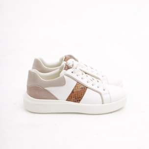 SNEAKERS PYTHON CHOCOLA' BIANCO/CUOIO