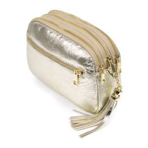 Aliminusa bolso bandolera Mujer. Piel auténtica Gamuza Lacada.