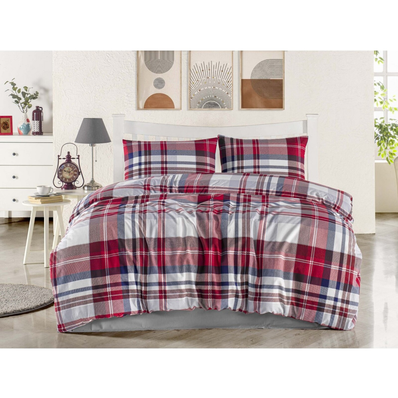 Parure housse de couette et taie(s) d'oreiller coton imprimé