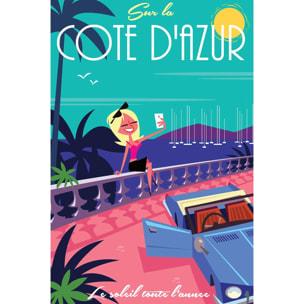 Tableau cote d'azur du soleil toute l'année  Toile imprimée