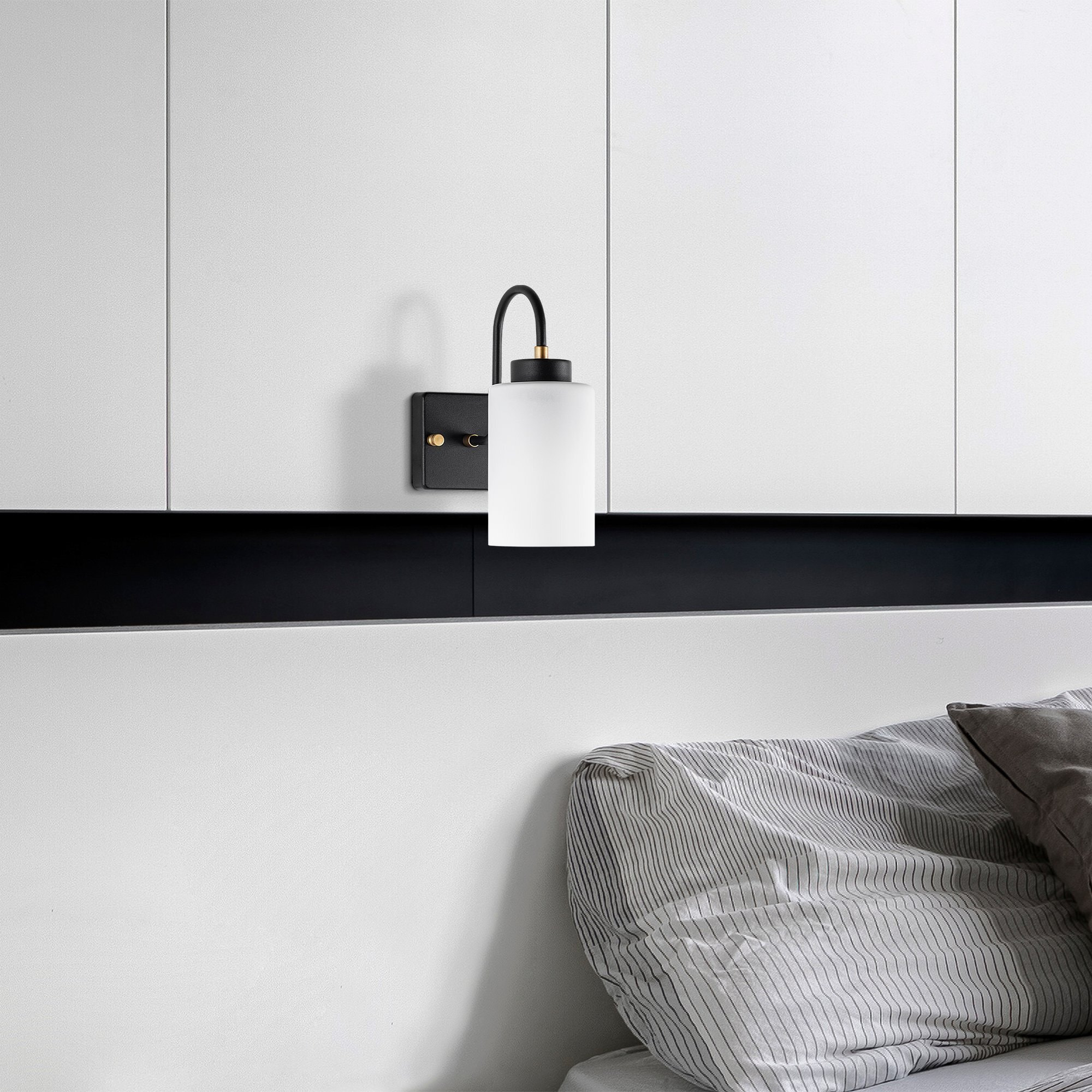 Aplique de pared, metal , negro, 10x23x24, casquillo E27 Max 40 W