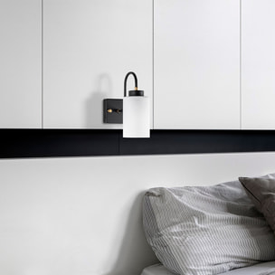 Aplique de pared, metal , negro, 10x23x24, casquillo E27 Max 40 W