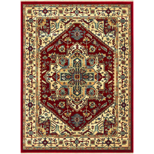 Tappeto Stile Persiano Disegno Geometrico Rosso