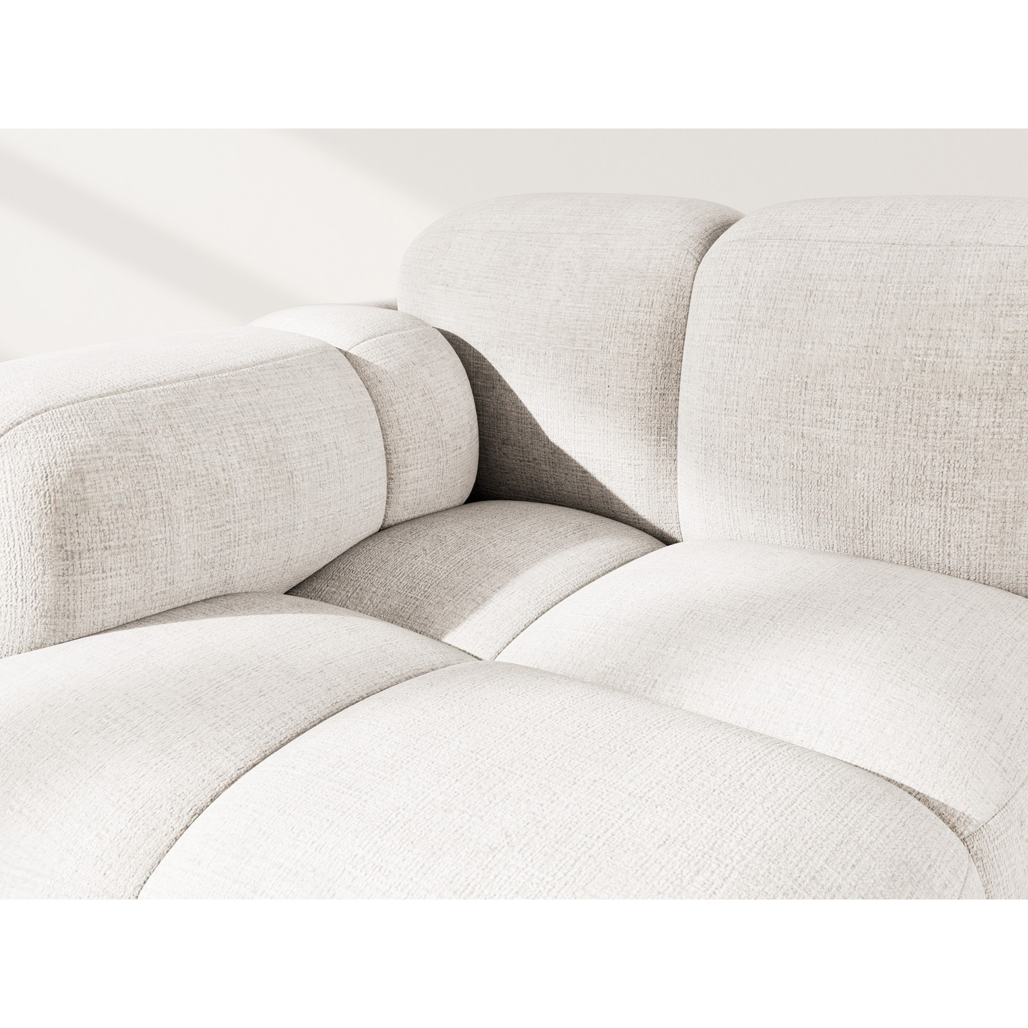 Grace - module d'assise gauche en velours texturé - Beige