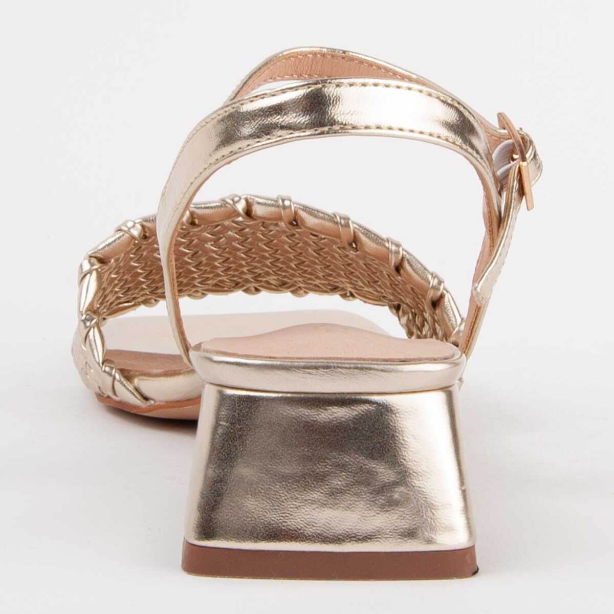 Sandalia De Tacón - Dorado - Altura: 4 Cm