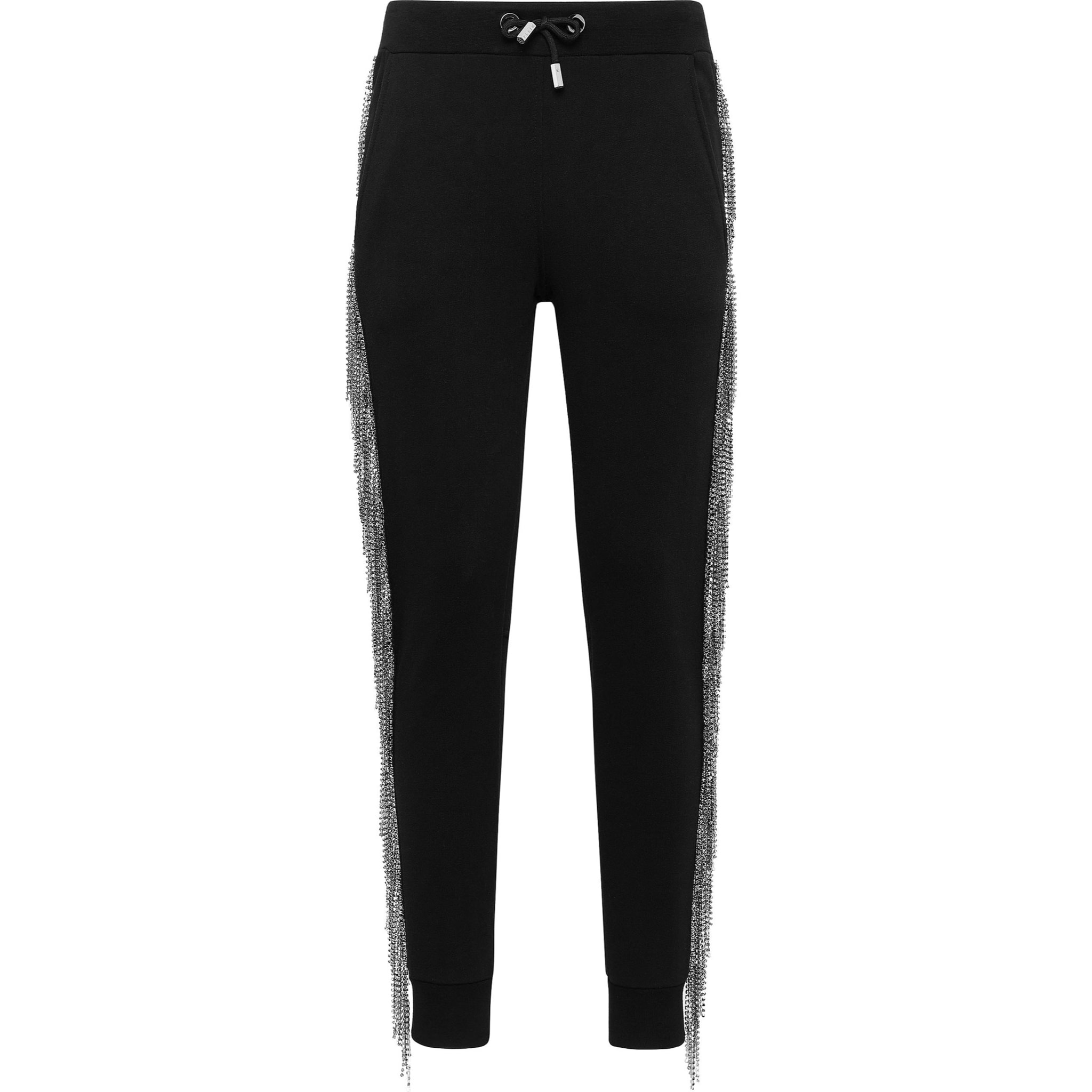 PHILIPP PLEIN Jogging Trousers Silver Fringe