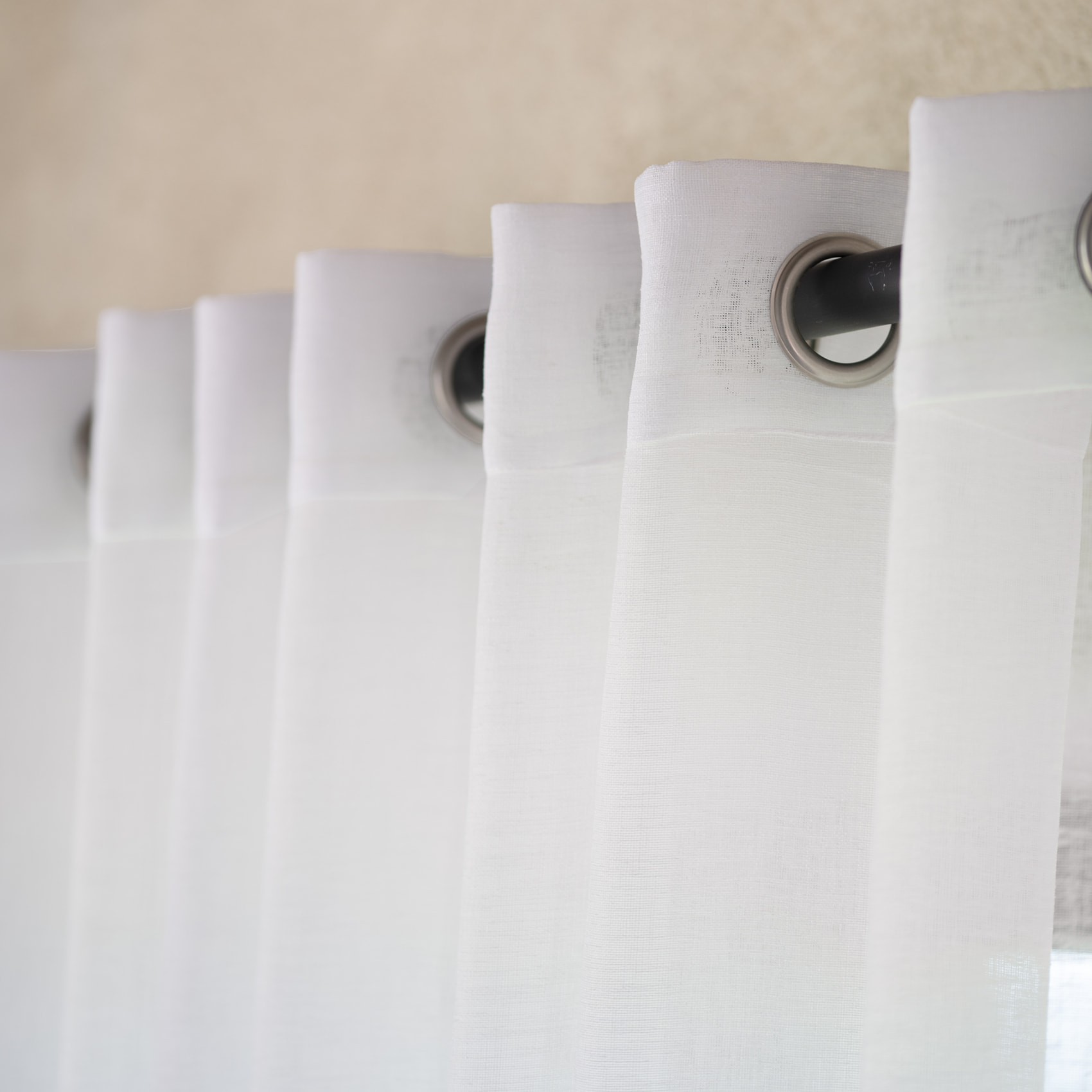 Voilage   - Effet lin fluide - Blanc